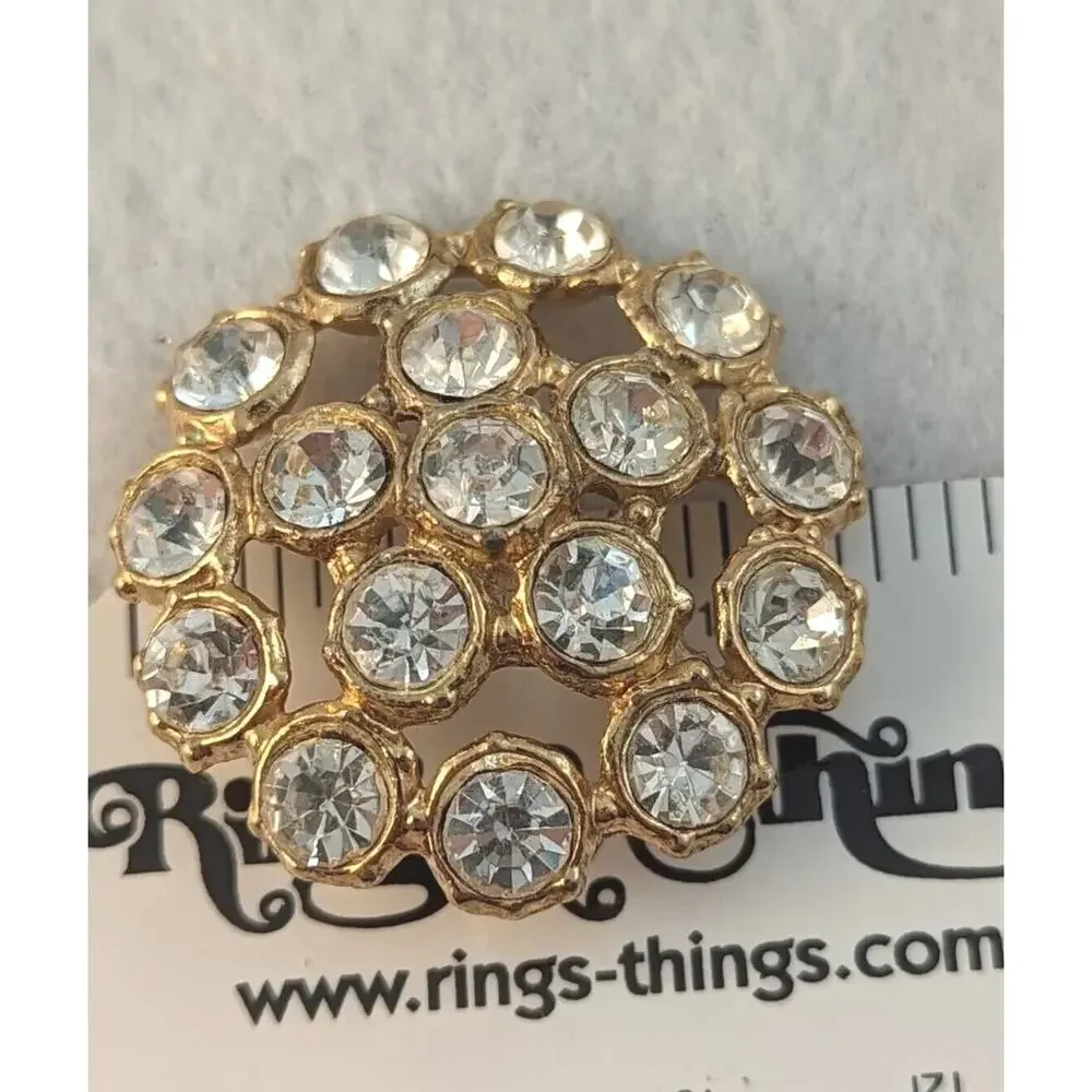 Vintage 4 Rhinestone Lge 1 1/4